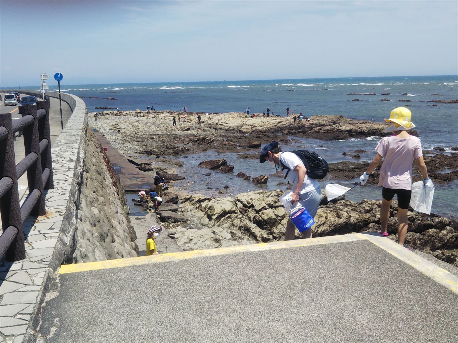 海岸におりる