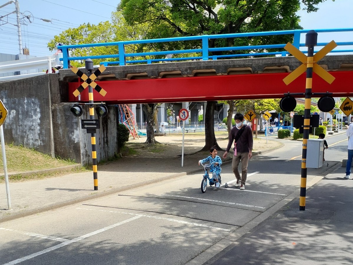 道路で練習