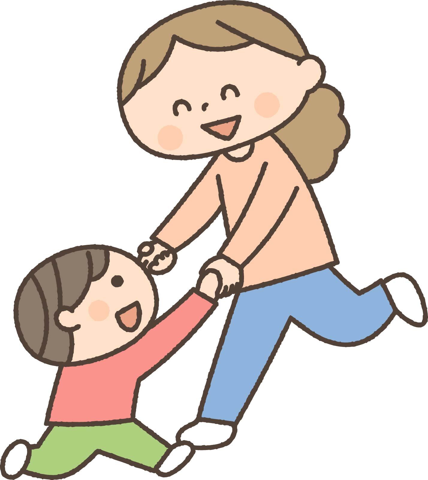 遊ぶ親子
