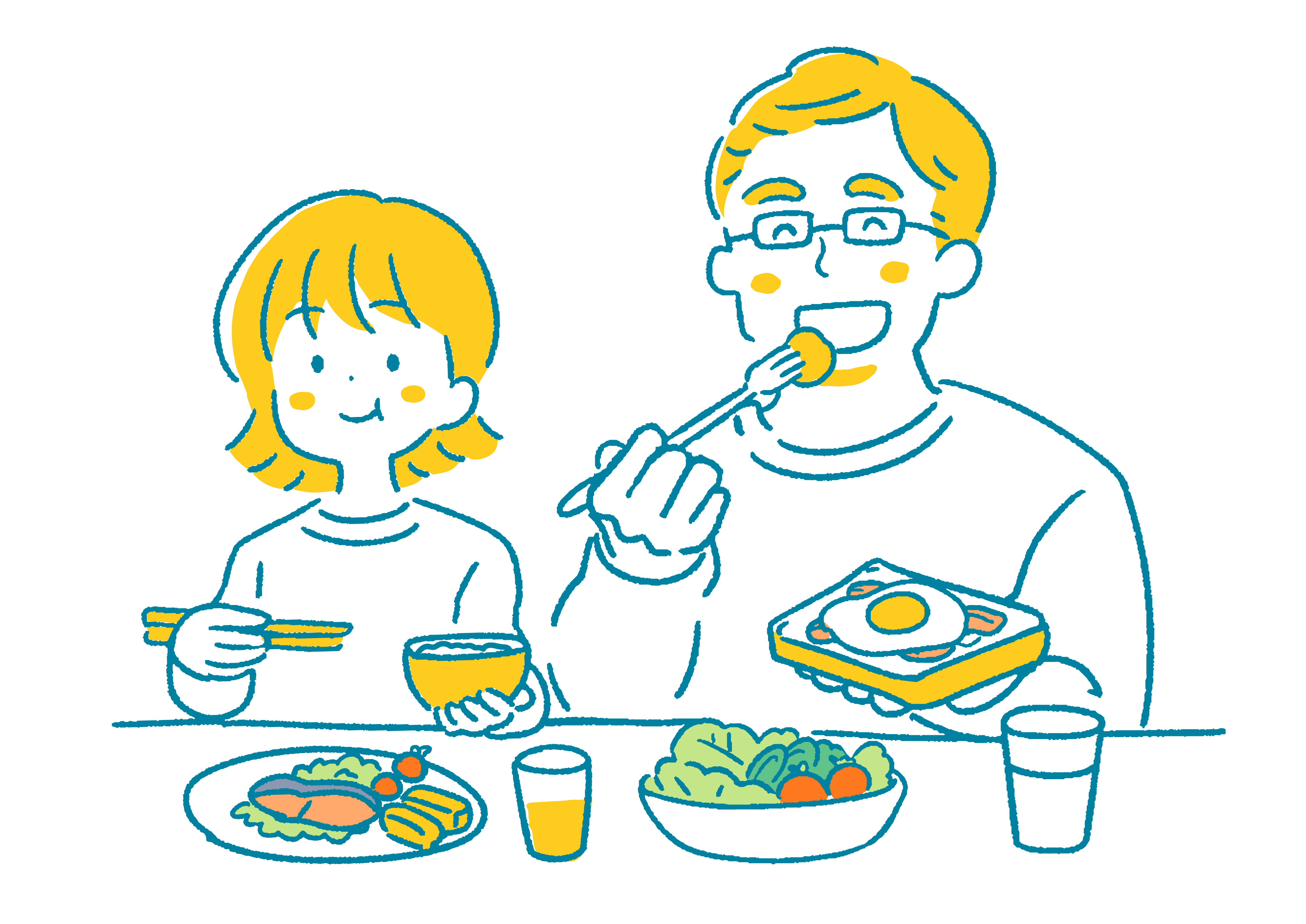 親子で朝ごはん