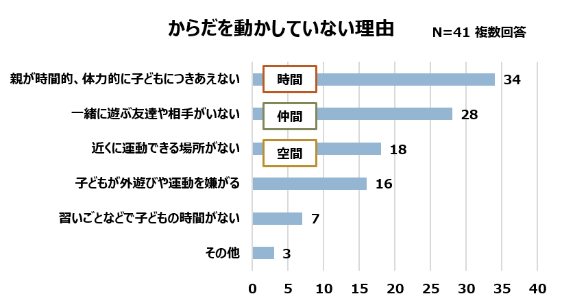 からだを動かしていない理由のグラフ