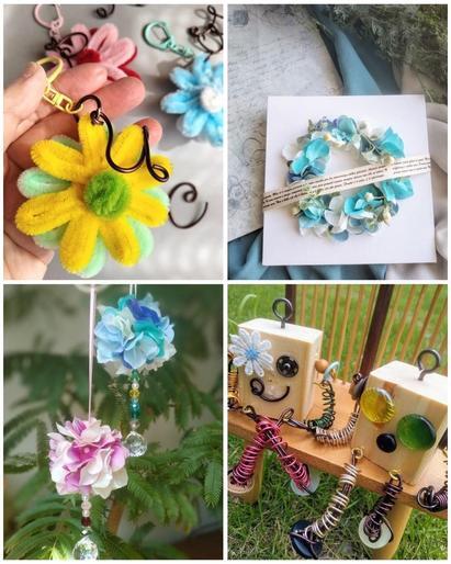 【画像】花とワイヤークラフト教室