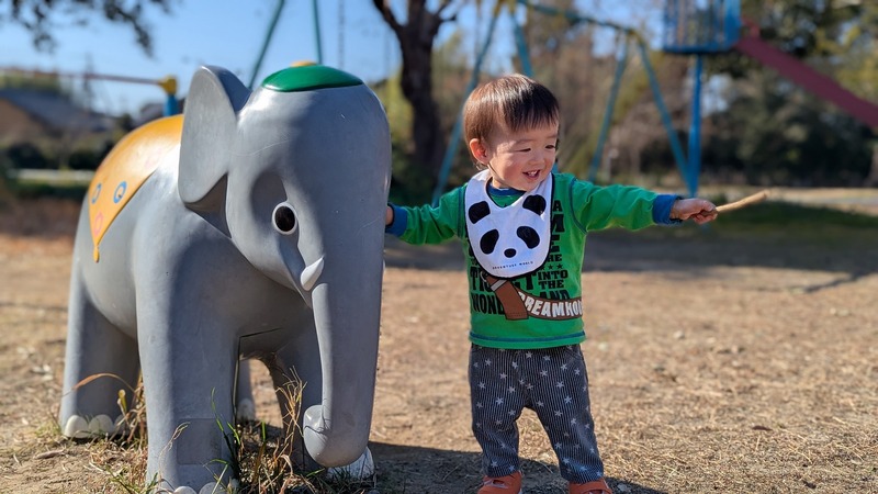 ゾウ使いの少年【寺島南公園】