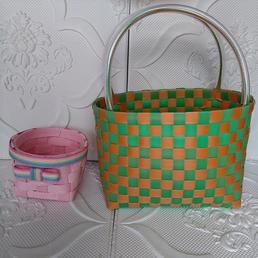 【画像】ＰＰバンドでミニカゴ作り教室