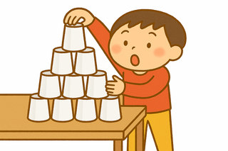 紙コップ積み上げ